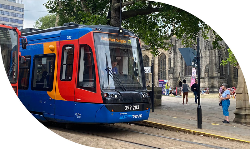 Supertram at Catherdral tramstop