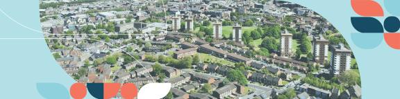 Arial view of Sheffield